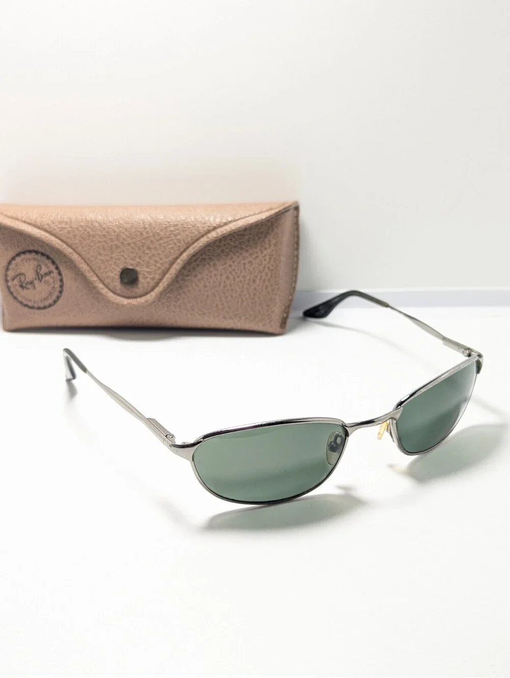 Ray-Ban W2962 Sidestreet Green UV Retro Silver Rectangle Men Fashion Sunglasses